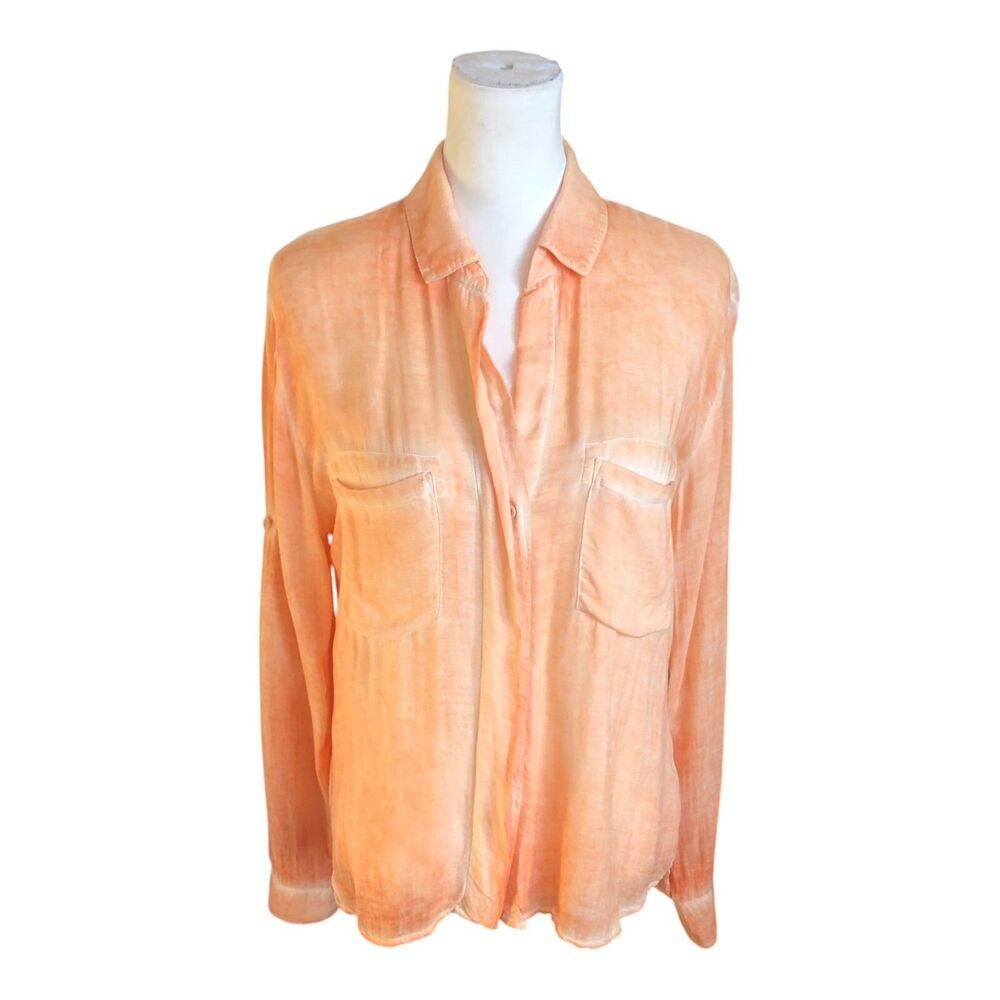 Cloth & Stone Lightweight Women's Peach Casual‎ Boho Beach Rayon Blouse Shirt S